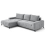 Voir la diapositive 3 : BEST MOBILIER Rimini - canapé d'angle gauche 4 places convertible avec coffre en tissu texturé