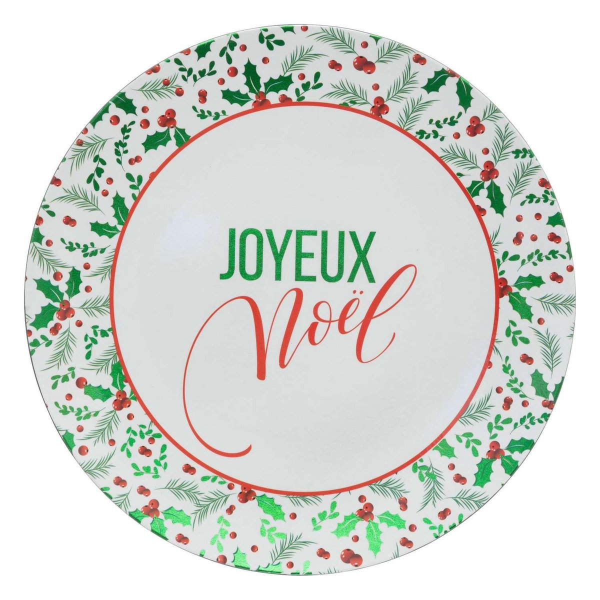 ATMOSPHERA Lot de 12 dessous d'assiette Joyeux Noël D. 33 cm - Vert