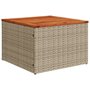 Voir la diapositive 2 : VIDAXL Table de jardin beige 55x55x37 cm resine tressee et bois acacia