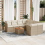 Voir la diapositive 1 : VIDAXL Salon de jardin avec coussins 9 pcs beige resine tressee