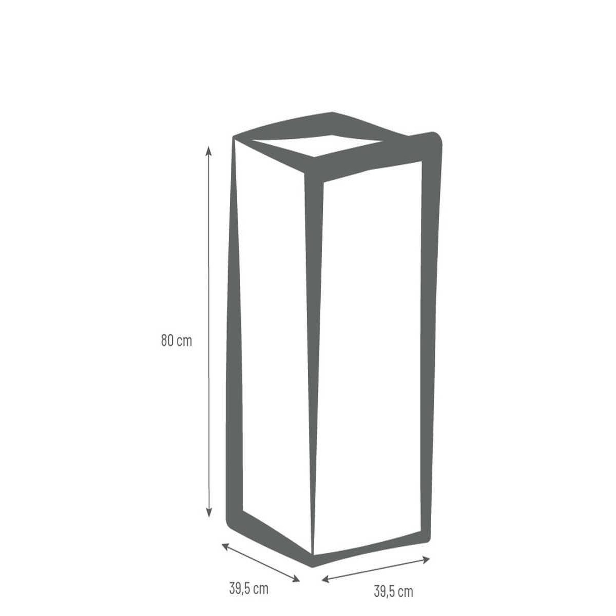 Voir la diapositive 5 : Eda Pot de fleurs carré haut volcania - 39,5 x 39,5 x 80 cm - 31 l - gris anthracite - eda