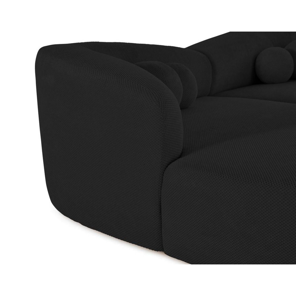LISA DESIGN Charles - canapé droit 4 places avec double méridienne - assise profonde - en velours texturé
