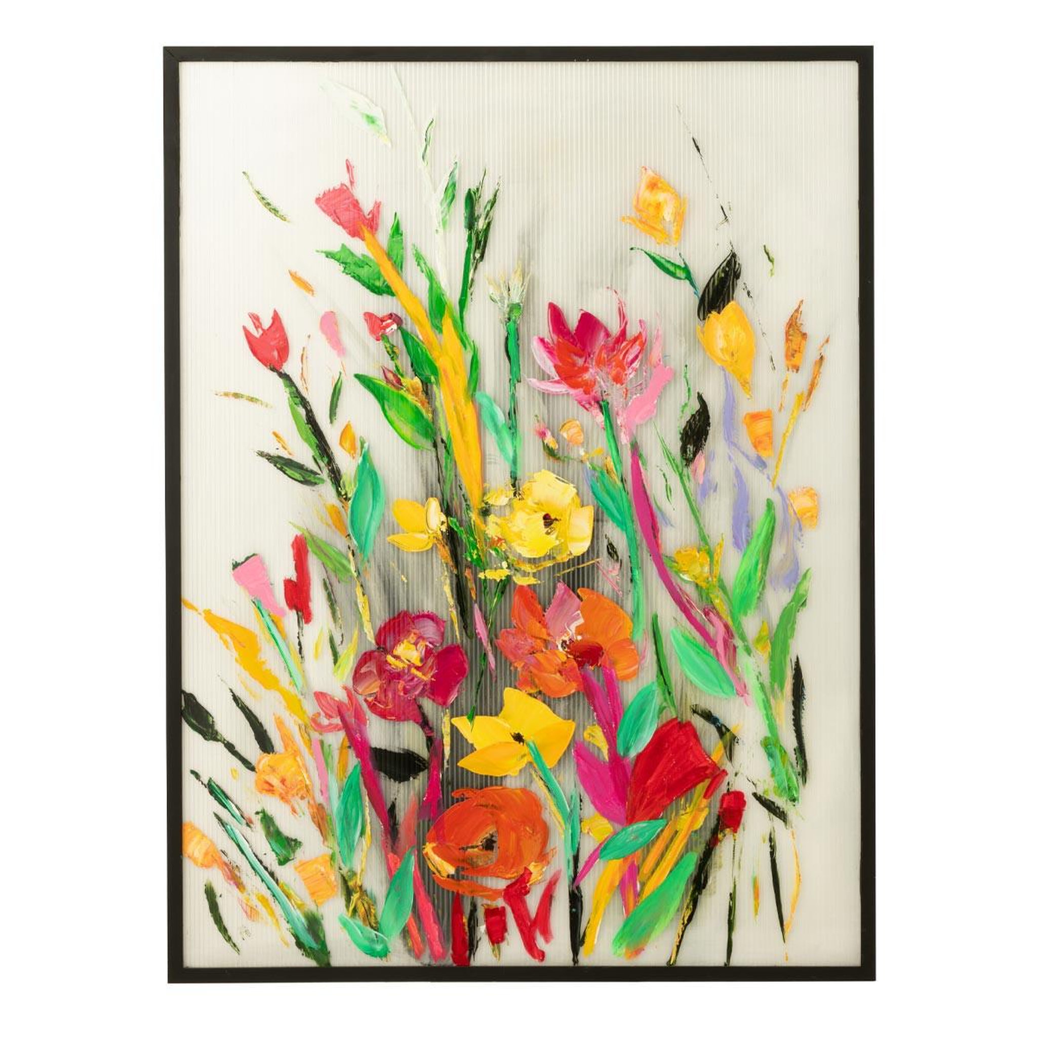 J-LINE Tableau déco  wild flower  92x122cm multicolore