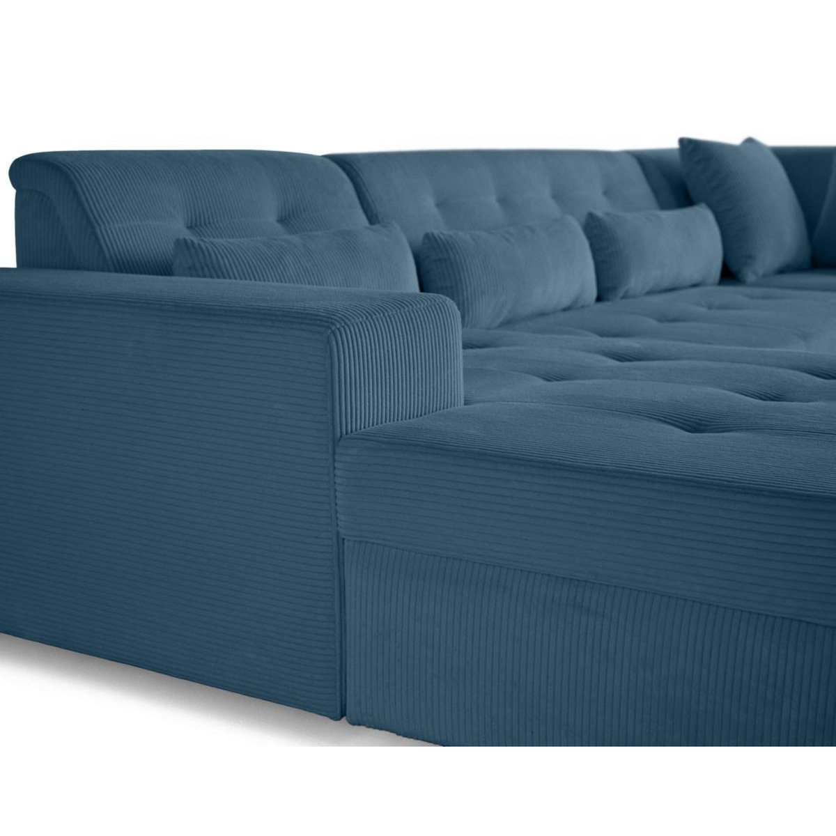 LISA DESIGN Vermont - canapé panoramique d'angle droit - 7 places - en velours côtelé