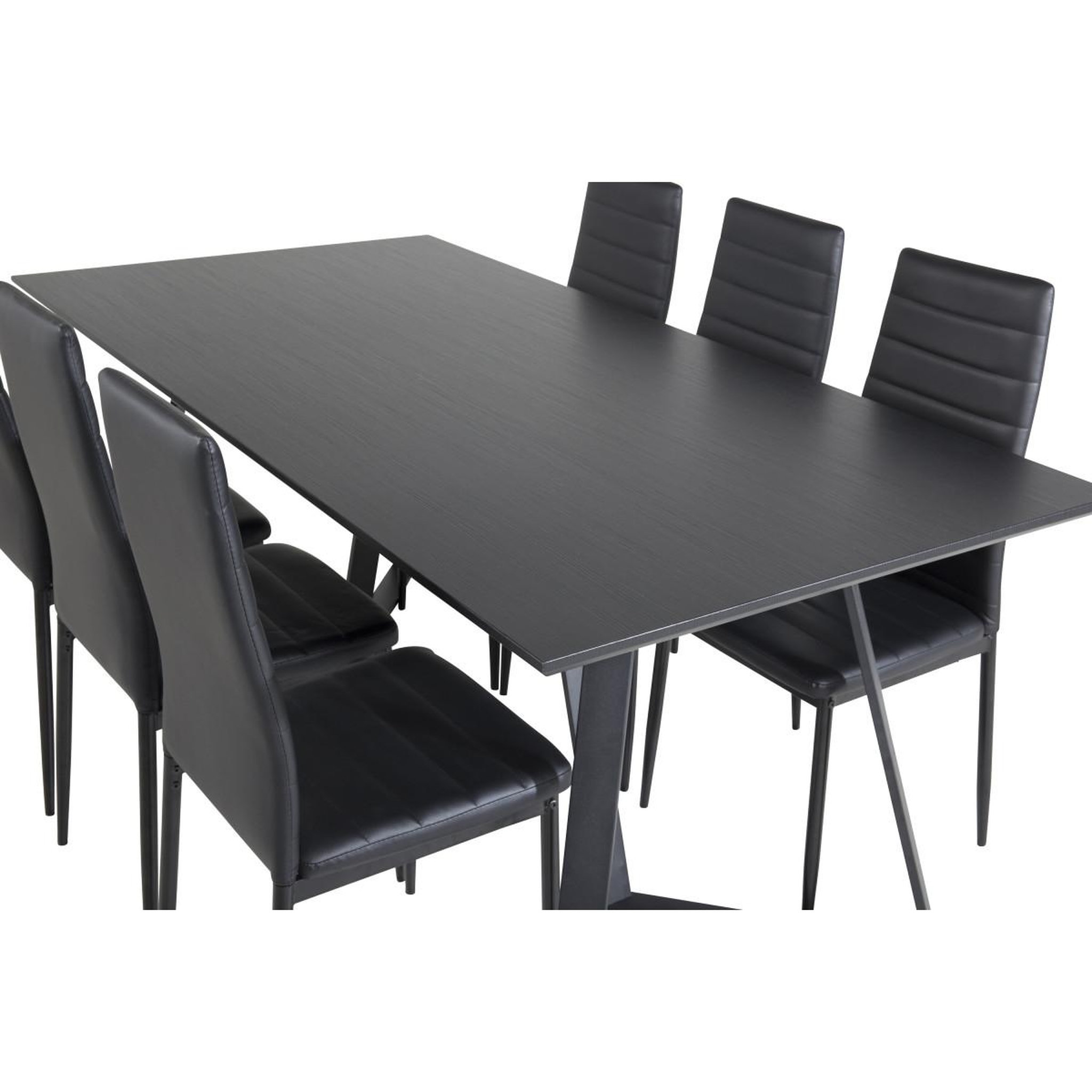 Voir la diapositive 4 : Paris Prix Ensemble table à manger & 6 chaises  marina & slim  180cm noir