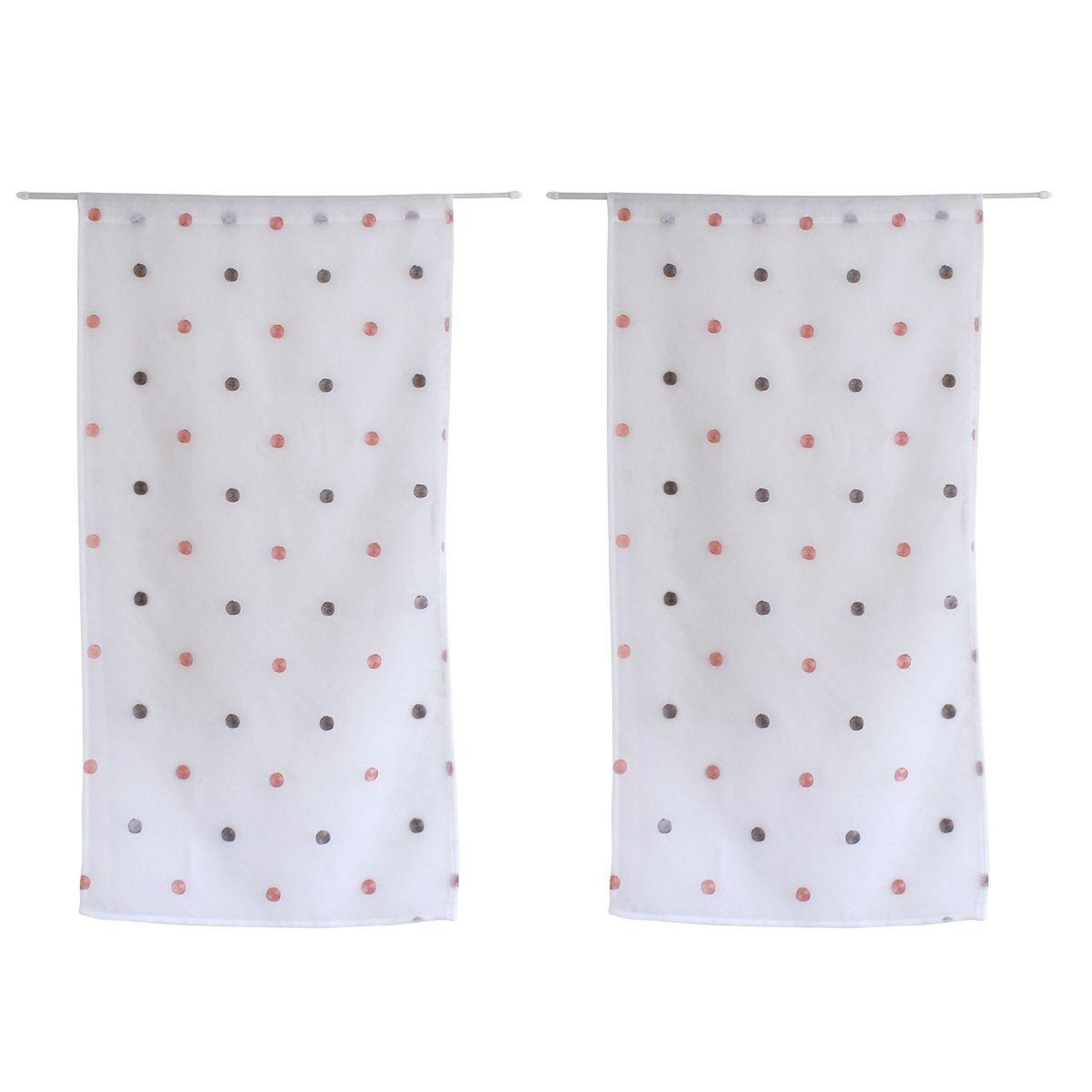 Voir la diapositive 2 : ENJOY HOME Paire de voilages  smarties  60x160cm gris & rose