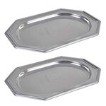 Paris Prix Lot de 2 Plateaux Déco  Octogonaux  34cm Argent