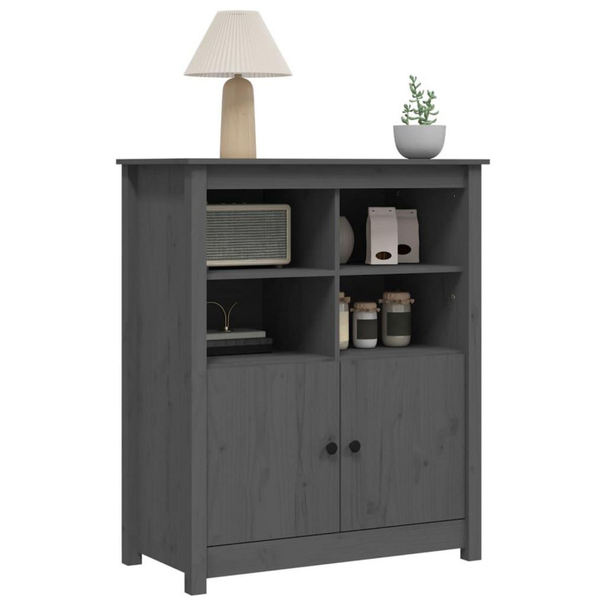 VIDAXL Buffet Gris 83x41,5x100 cm Bois massif de pin