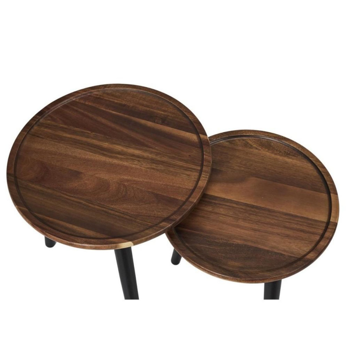 The Home Deco Factory Lot de 2 tables gigognes rondes acacia