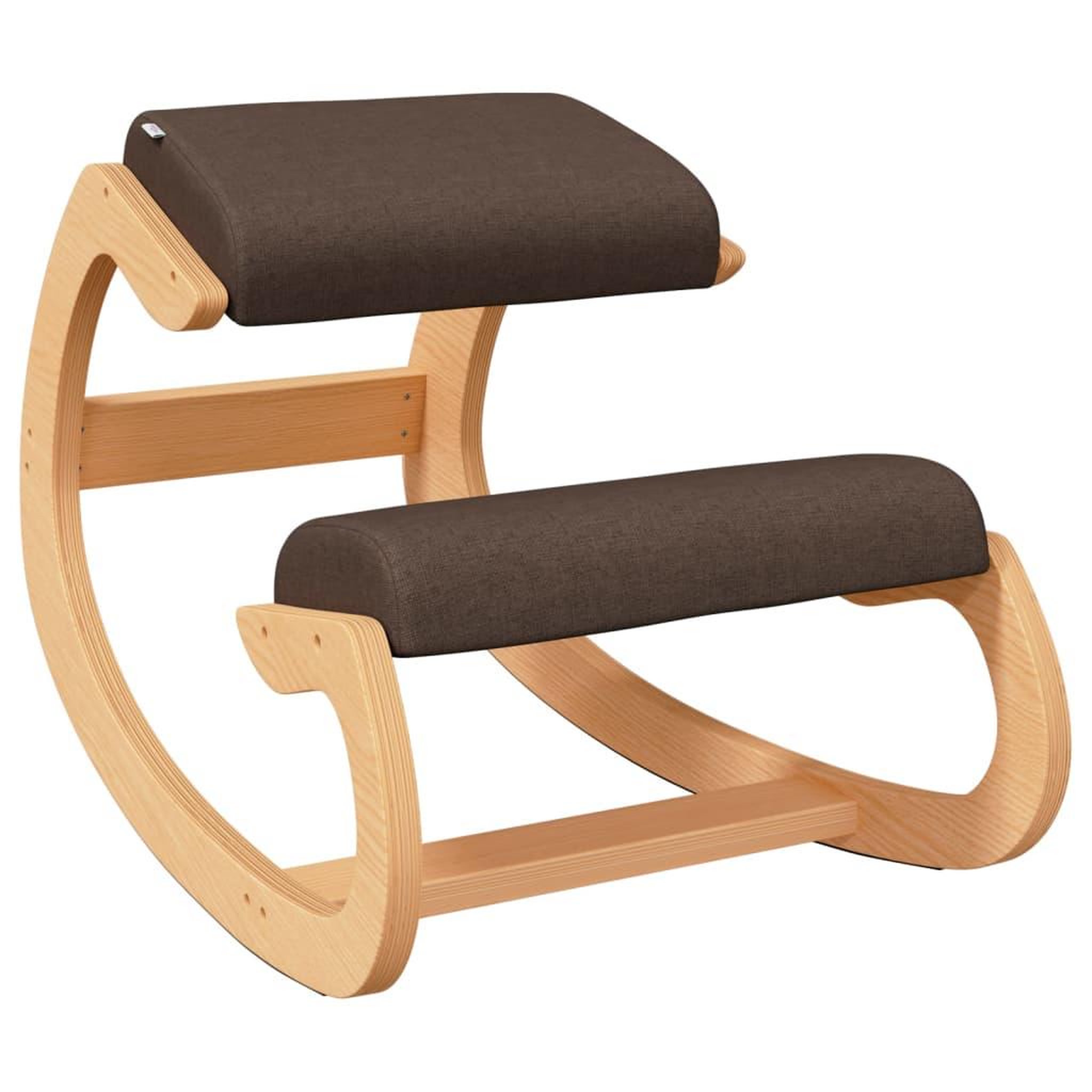Voir la diapositive 2 : VIDAXL Chaise assis-genoux marron 55x84x55 cm contreplaque de bouleau