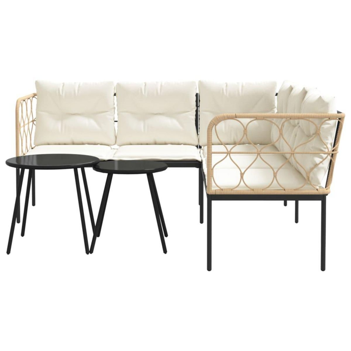 VIDAXL Ensemble de canapes de jardin et coussins noir acier textilene