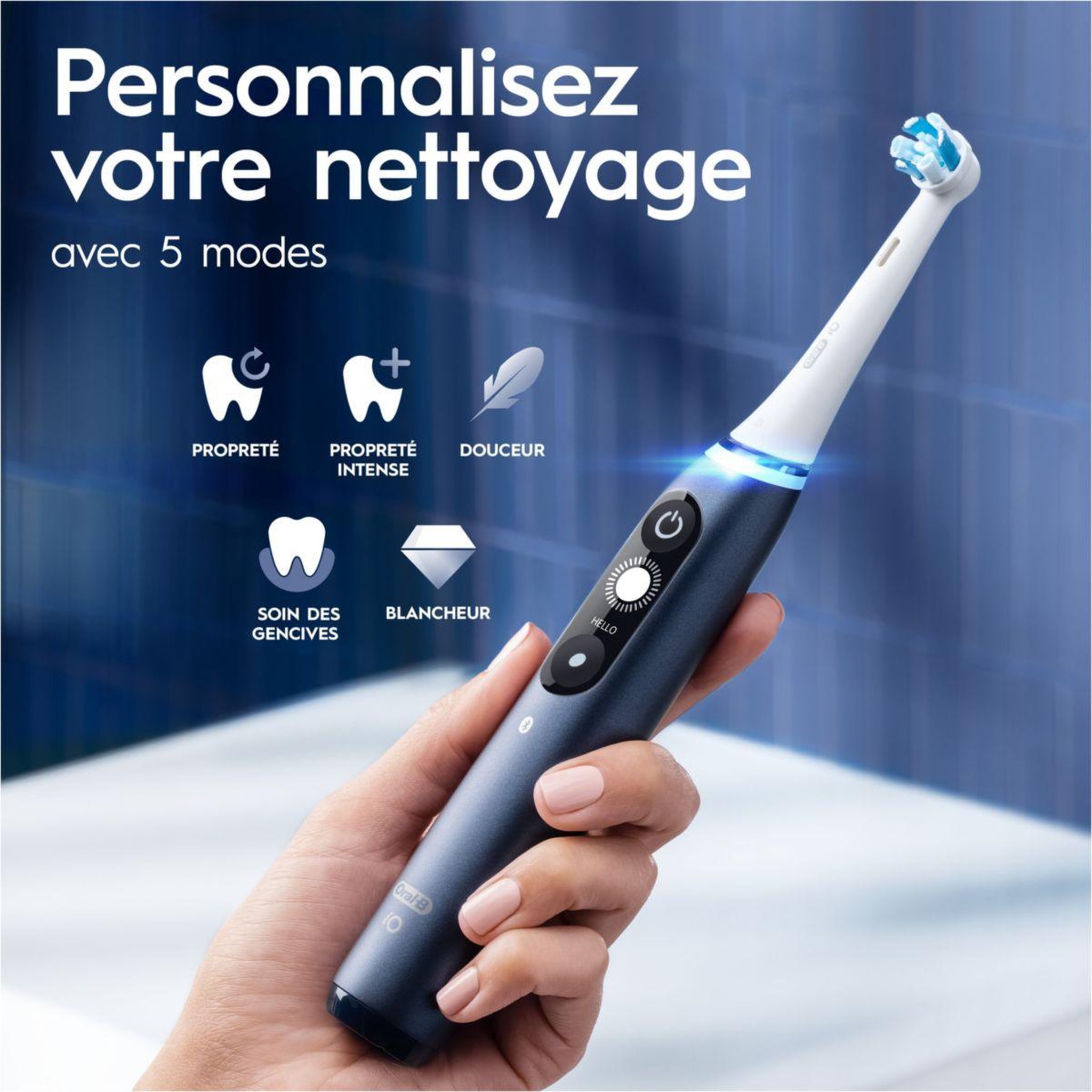Voir la diapositive 4 : ORAL B Brosse à dents électrique IO 7 Bleu saphir edition cadeau