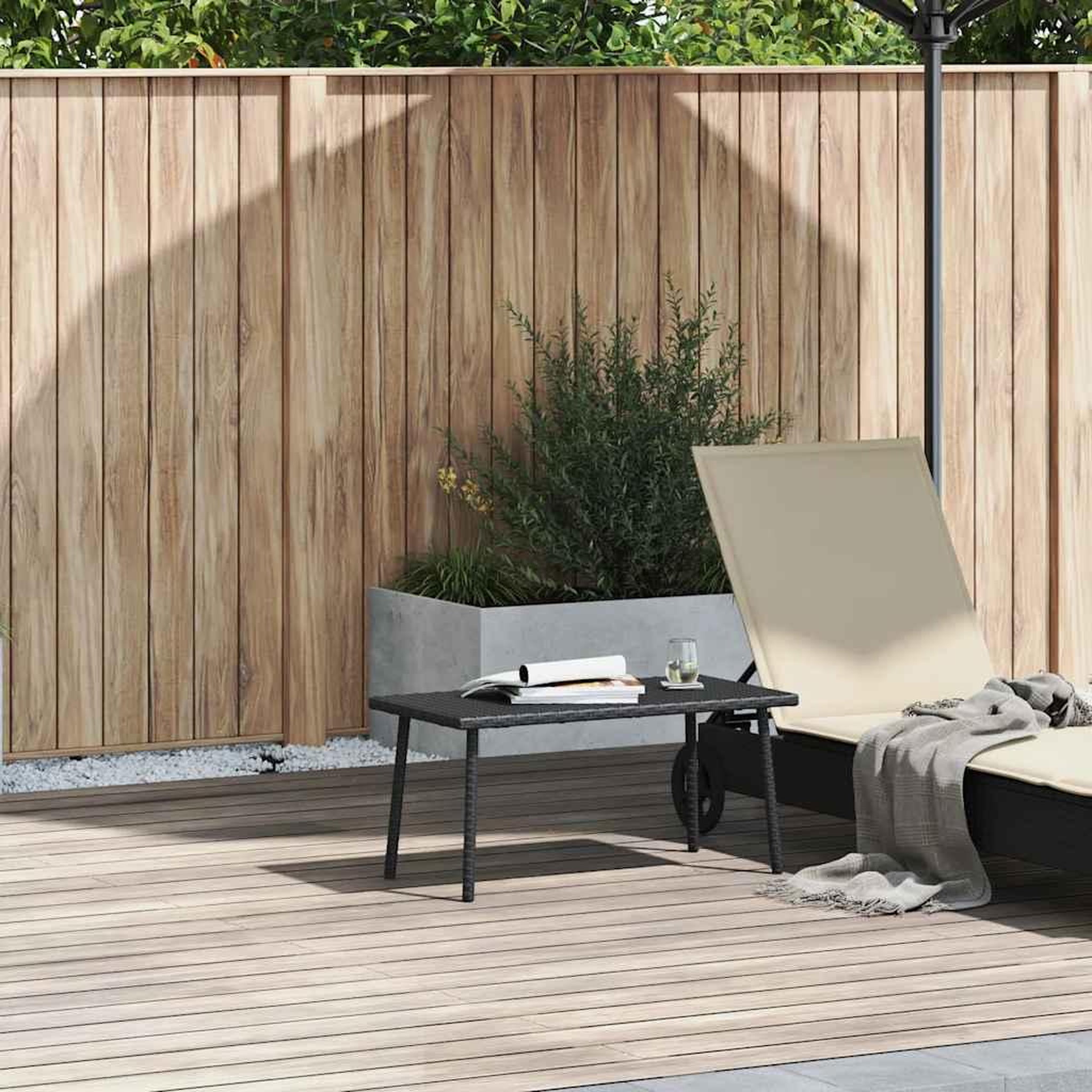 Voir la diapositive 2 : VIDAXL Table basse de jardin rectangulaire noir 80x40x37 cm rotin