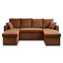 Voir la diapositive 1 : BEST MOBILIER Cyrus - canapé panoramique en u - 7 places - convertible avec coffre - en velours côtelé