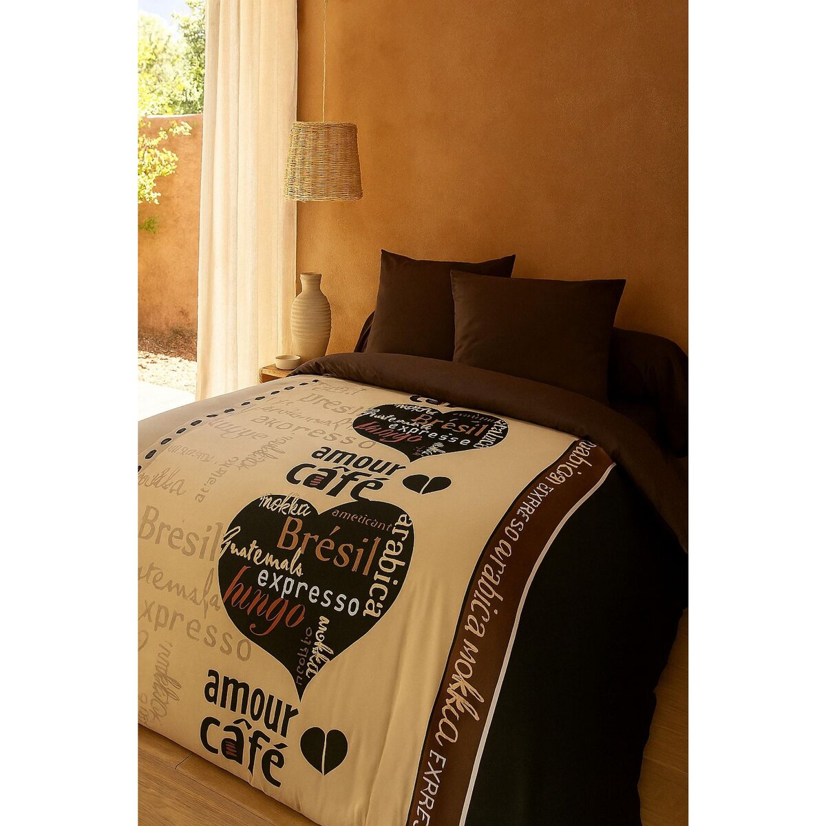 Home collection Couette 140x200cm 400gr/m2 amour de cafe