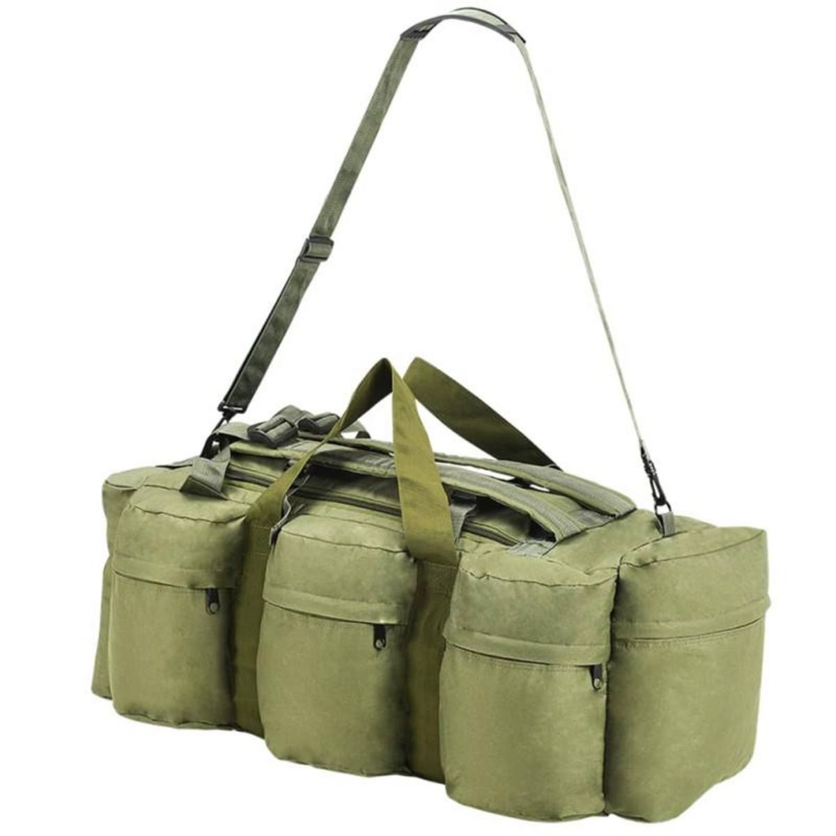 VIDAXL Sac de sport style militaire 3 en 1 90 L Vert olive