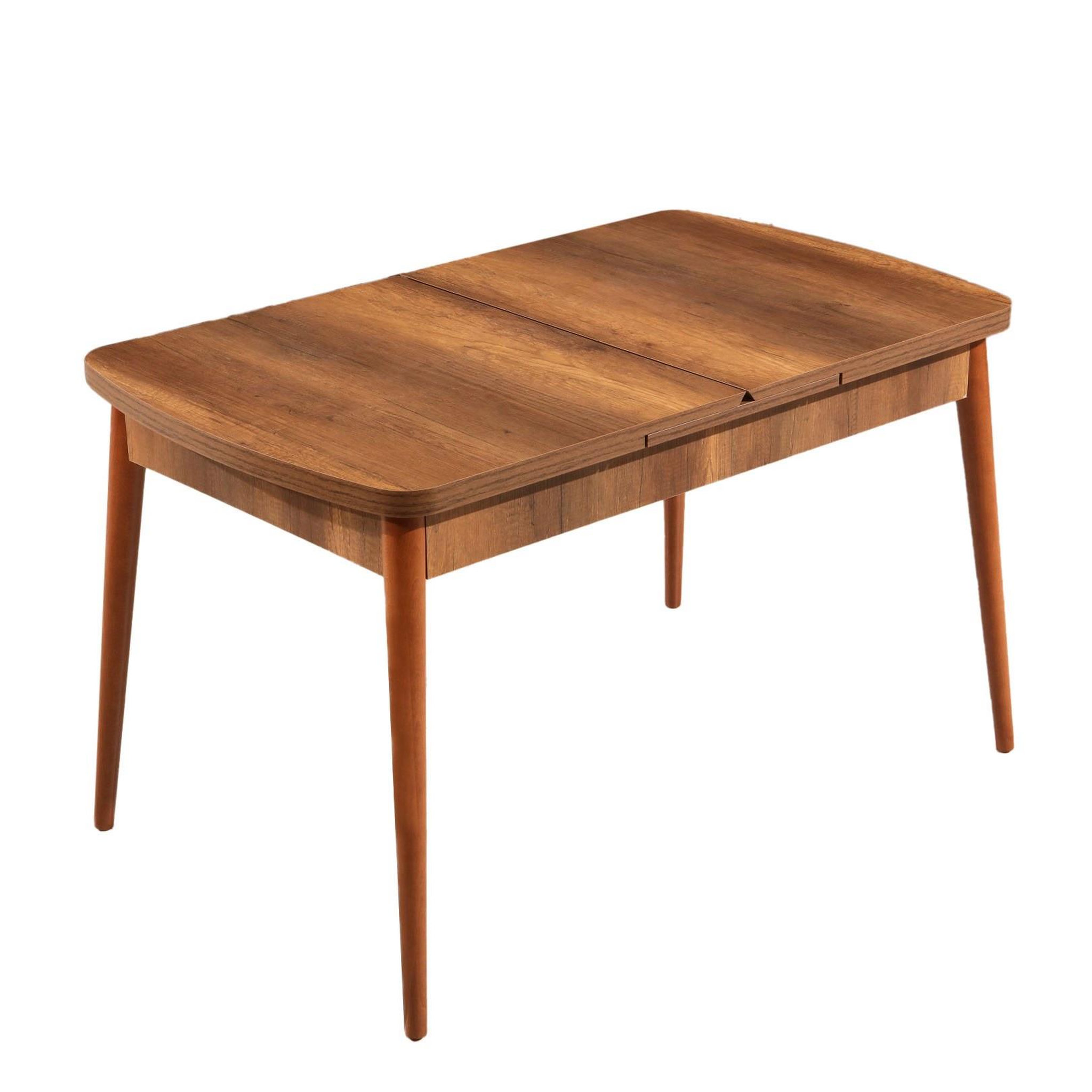 Habitat et Jardin Table à manger extensible en bois  barok  - 170 x 78 x 80 cm - noyer
