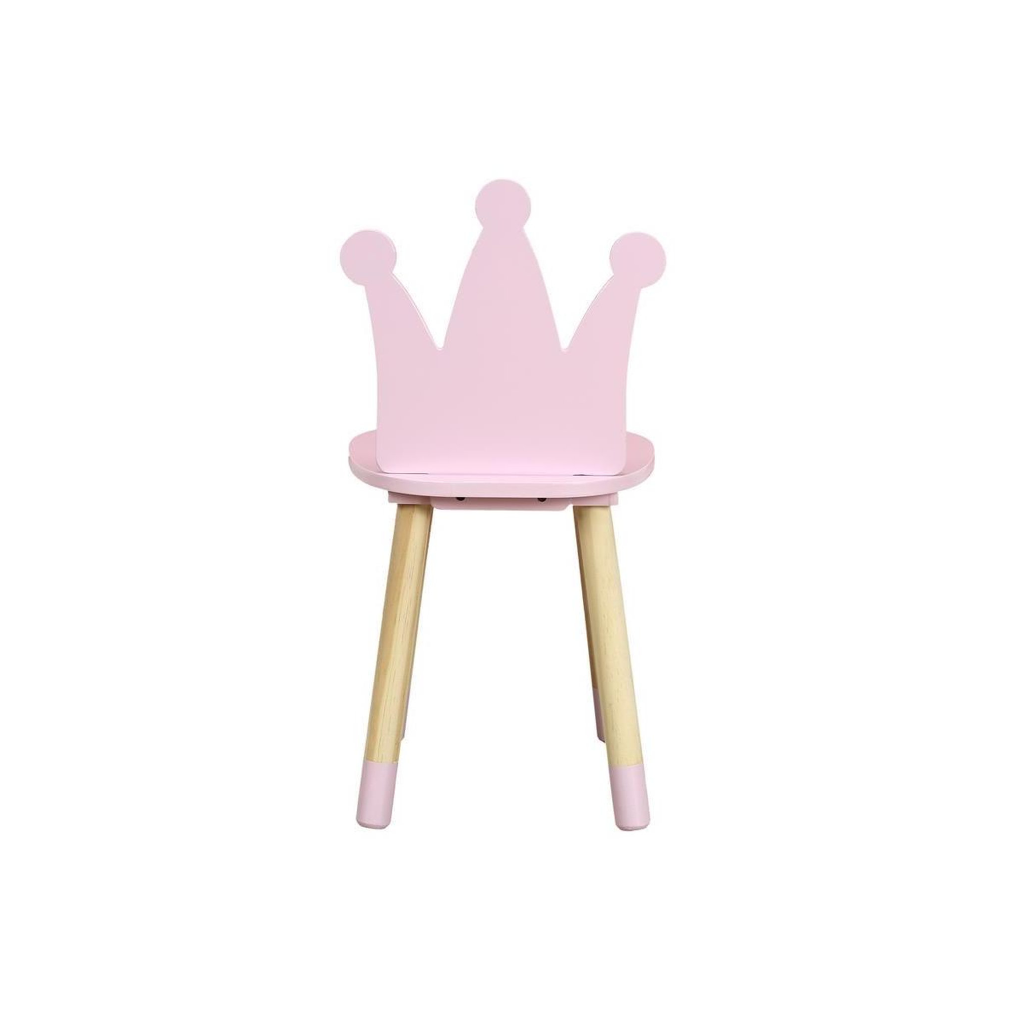 Voir la diapositive 2 : HOME DECO KIDS Chaise enfant en bois  couronne  54cm rose