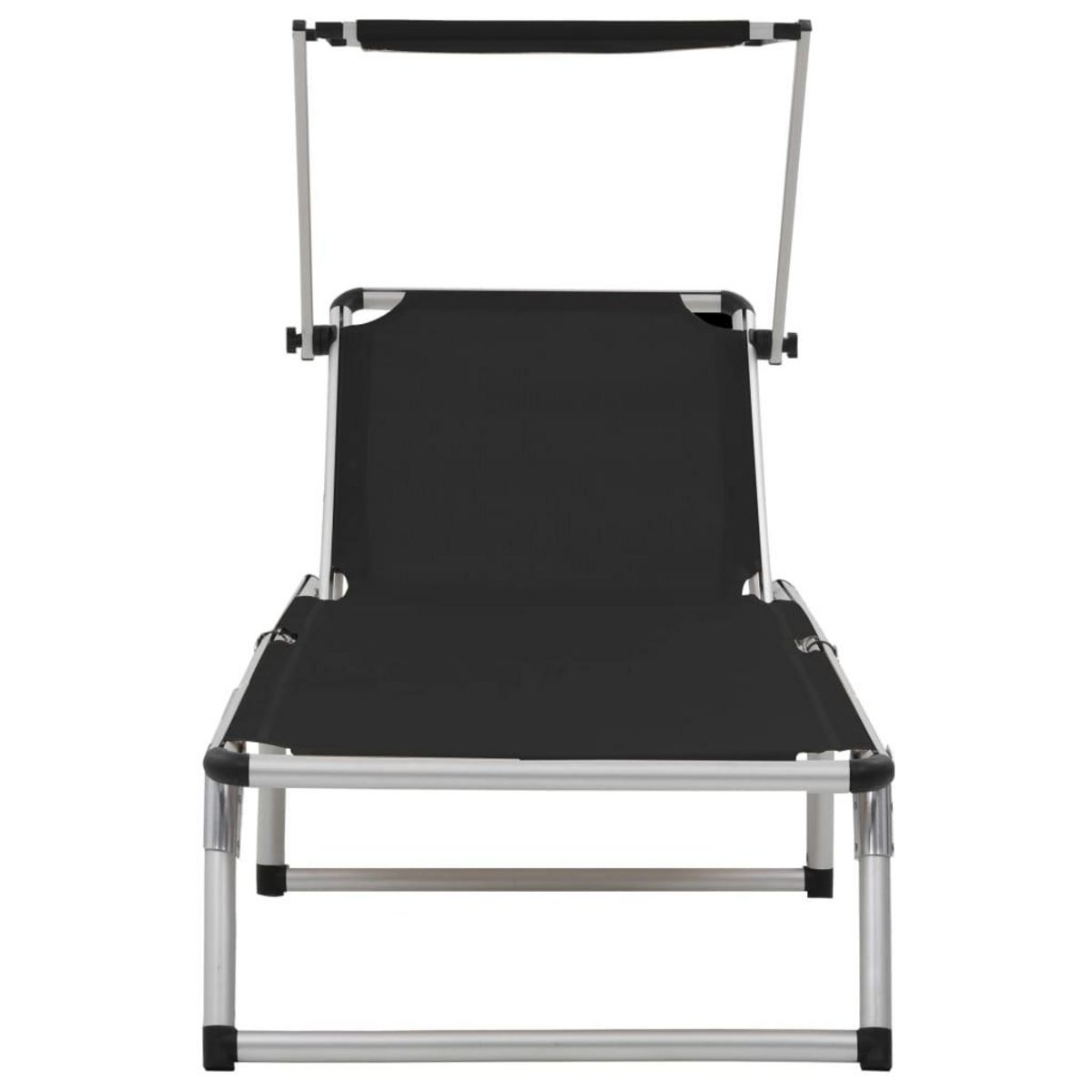 VIDAXL Chaises longues pliables et toit lot de 2 Aluminium textilene