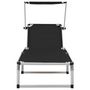 Voir la diapositive 3 : VIDAXL Chaises longues pliables et toit lot de 2 Aluminium textilene