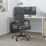 VIDAXL Fauteuil de massage inclinable de bureau Gris Similicuir