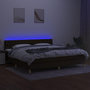 Voir la diapositive 4 : VIDAXL Sommier a lattes de lit matelas et LED Marron fonce 200x200 cm