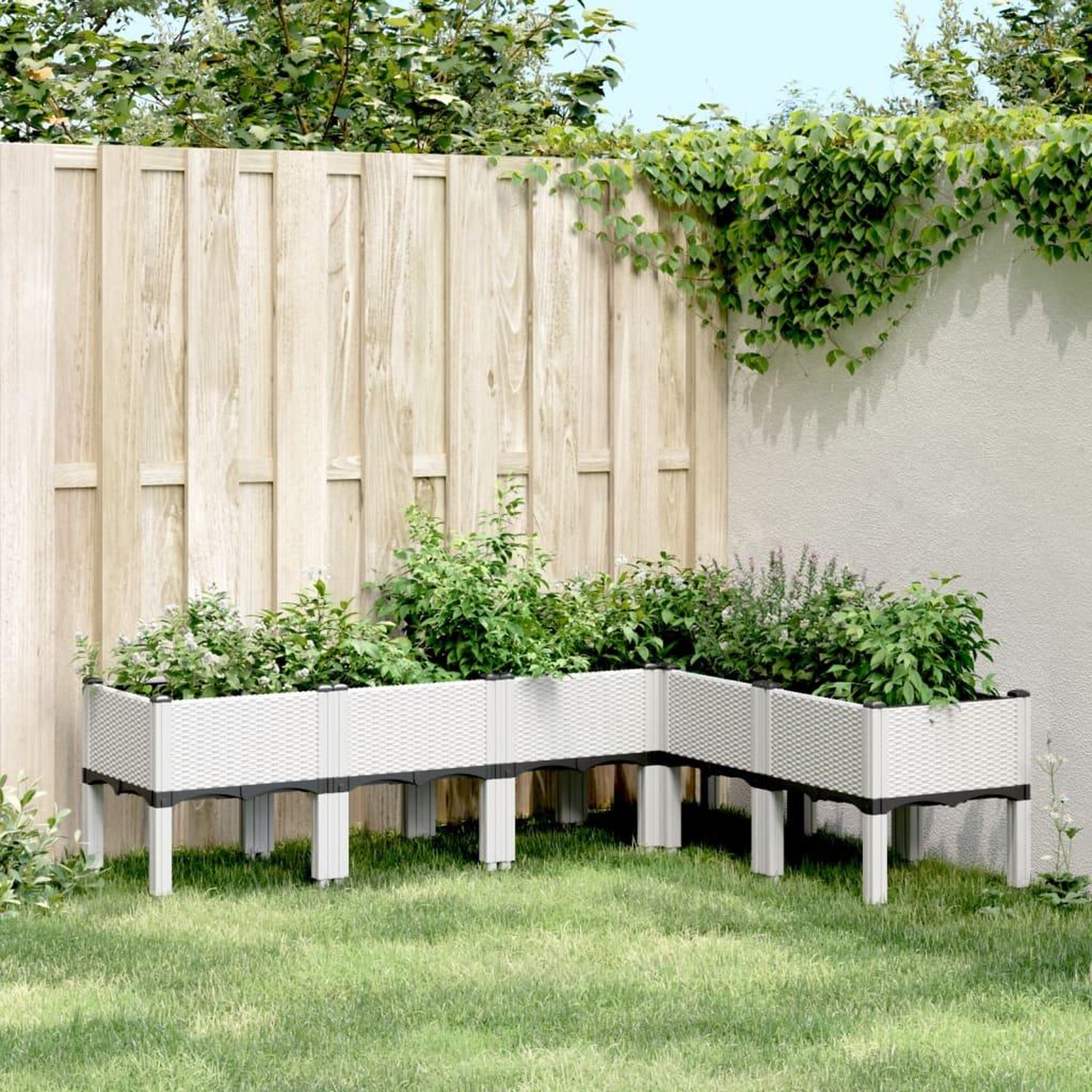 VIDAXL Jardiniere avec pieds blanc 160x120x42 cm PP