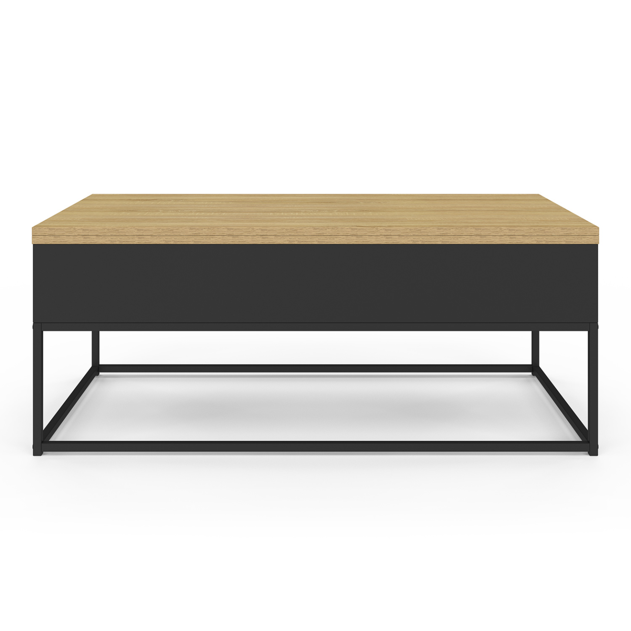 Voir la diapositive 3 : ID MARKET Table basse plateau relevable rectangulaire convertible en table à manger boston 100 cm design industriel