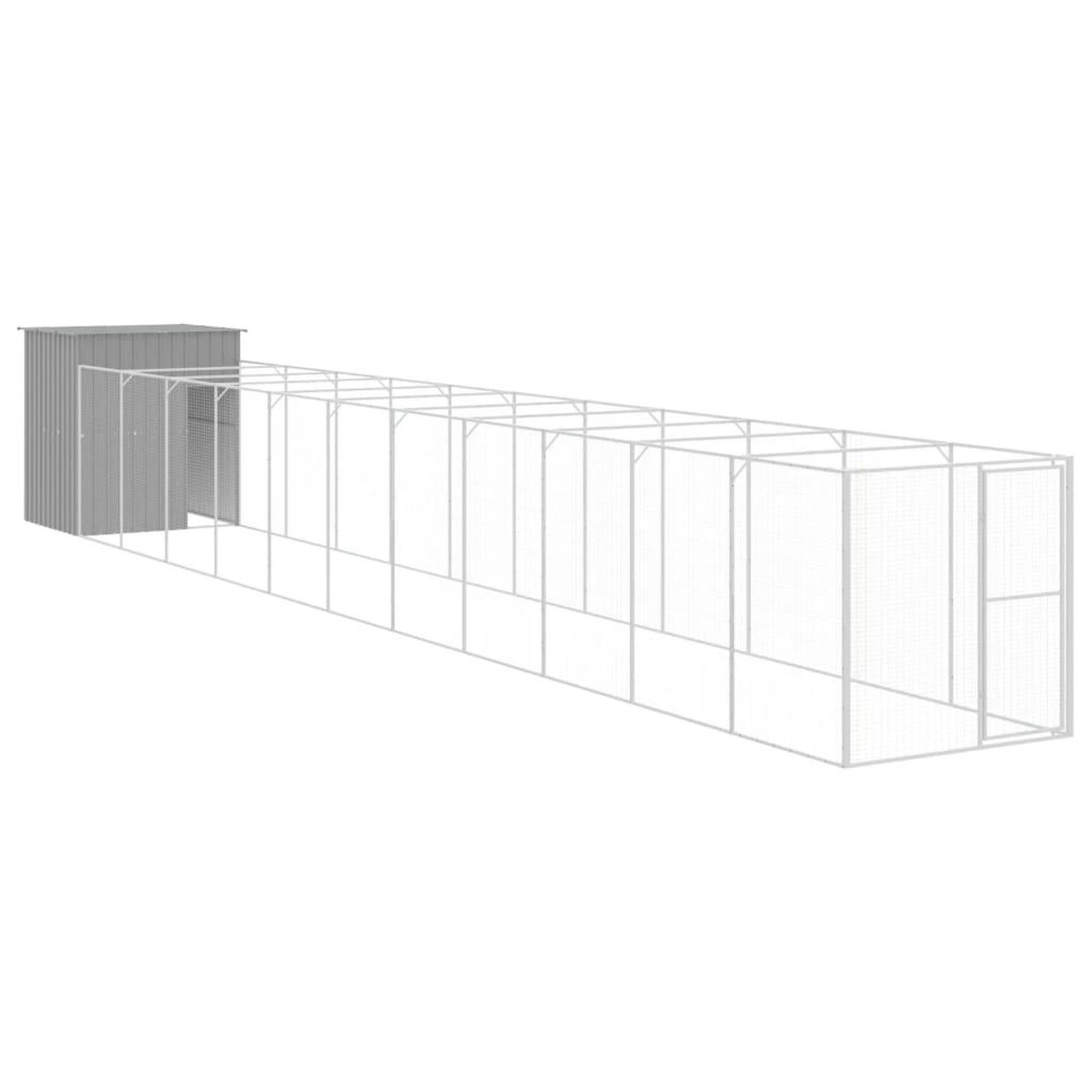 Voir la diapositive 2 : VIDAXL Niche pour chien avec cour gris clair 165x1271x181 cm