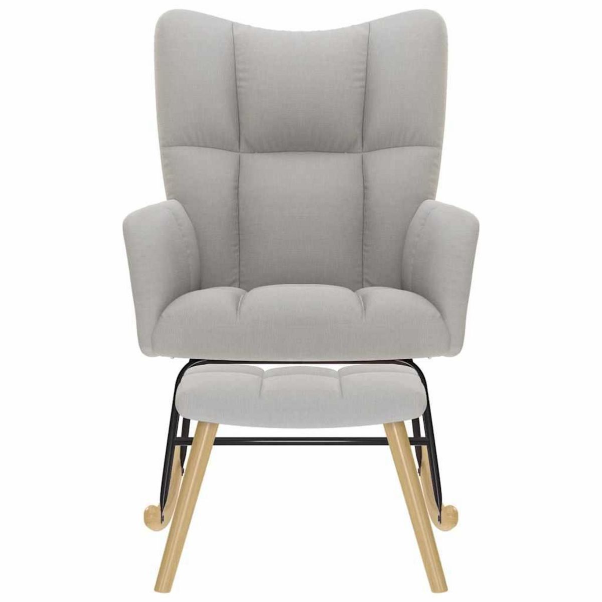 VIDAXL Chaise a bascule avec repose-pied gris nuage tissu