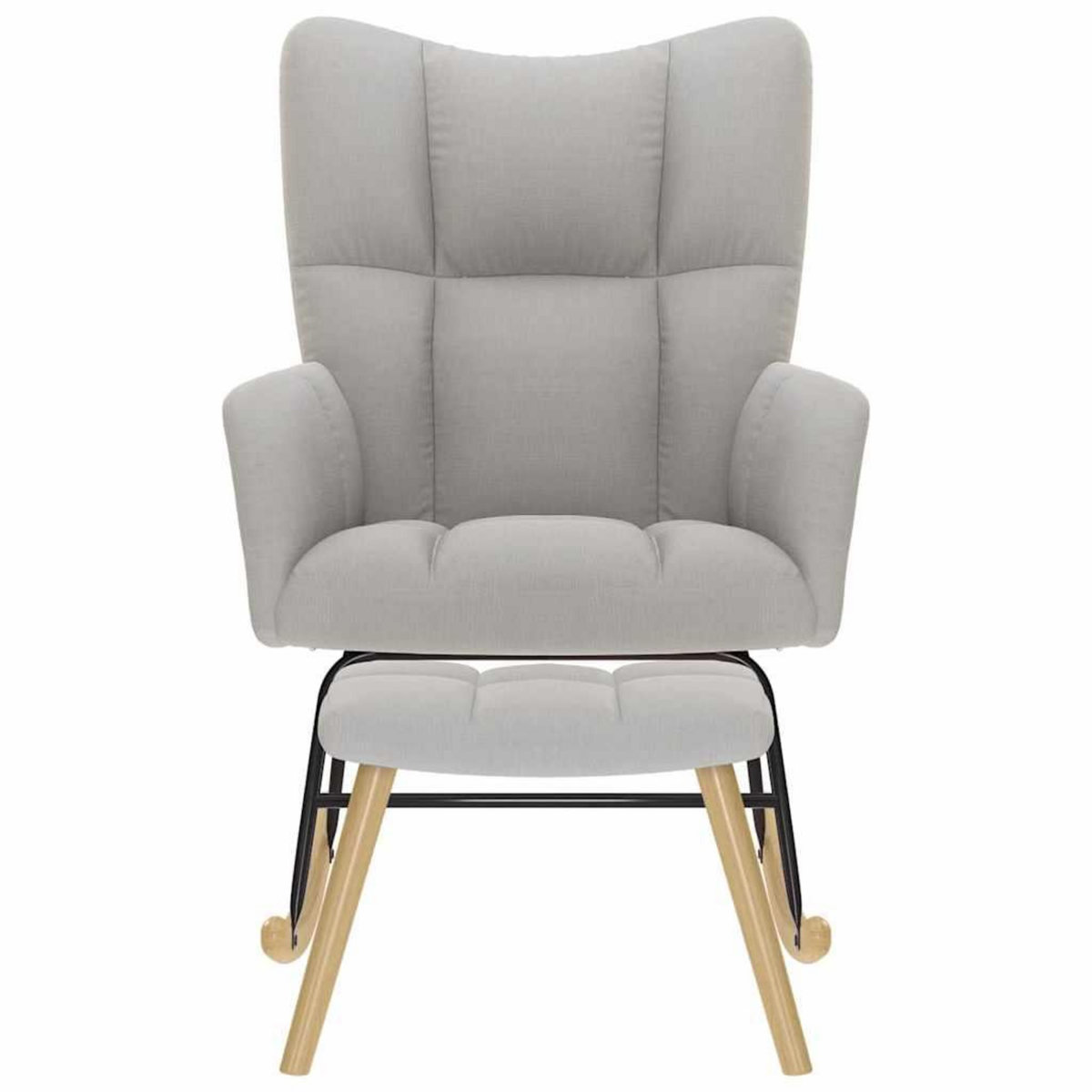 VIDAXL Chaise a bascule avec repose-pied gris nuage tissu