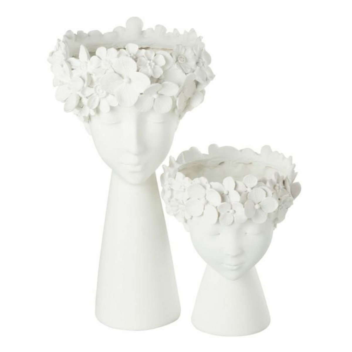 Paris Prix Cache-Pot Déco  Tête  40cm Blanc