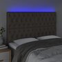 Voir la diapositive 3 : VIDAXL Tete de lit a LED Taupe 160x7x118/128 cm Tissu