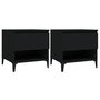 Voir la diapositive 2 : VIDAXL Tables d'appoint 2 pcs Noir 50x46x50 cm Bois d'ingenierie