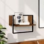 Voir la diapositive 1 : VIDAXL Etagere murale avec barre chene marron 40x25x30 cm