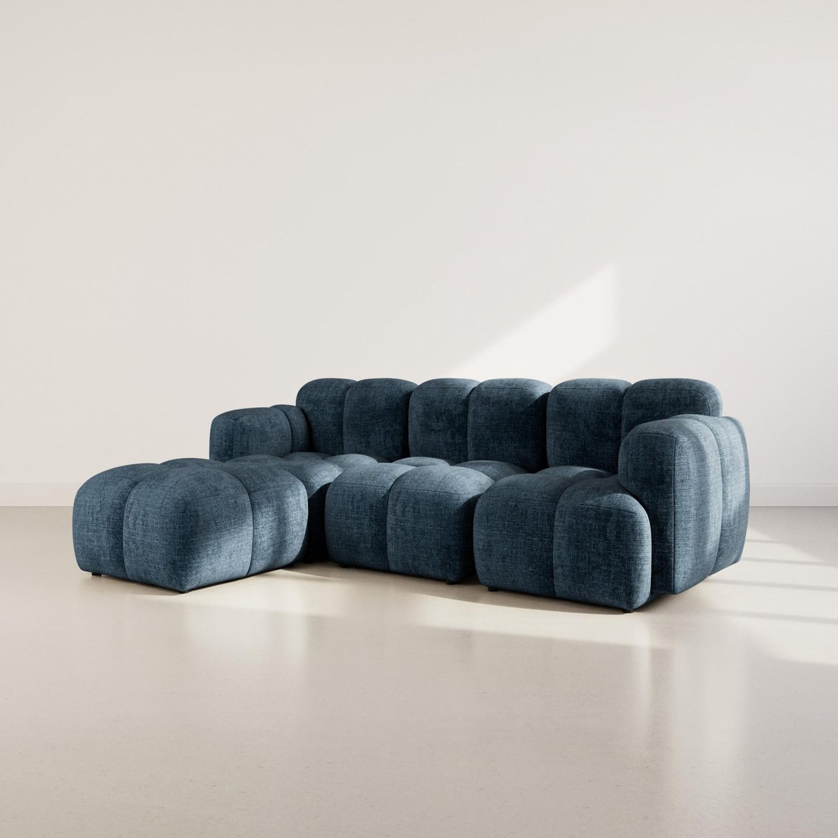 LISA DESIGN Grace - canapé modulable d'angle réversible 4 places en velours texturé