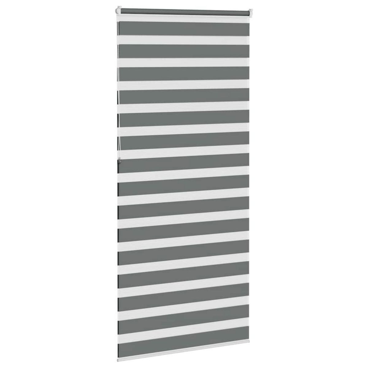 VIDAXL Store zebre gris fonce largeur du tissu 105,9 cm polyester