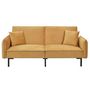 Voir la diapositive 3 : The Home Deco Factory Canapé convertible en velours Bryne - 3 Places - Ocre