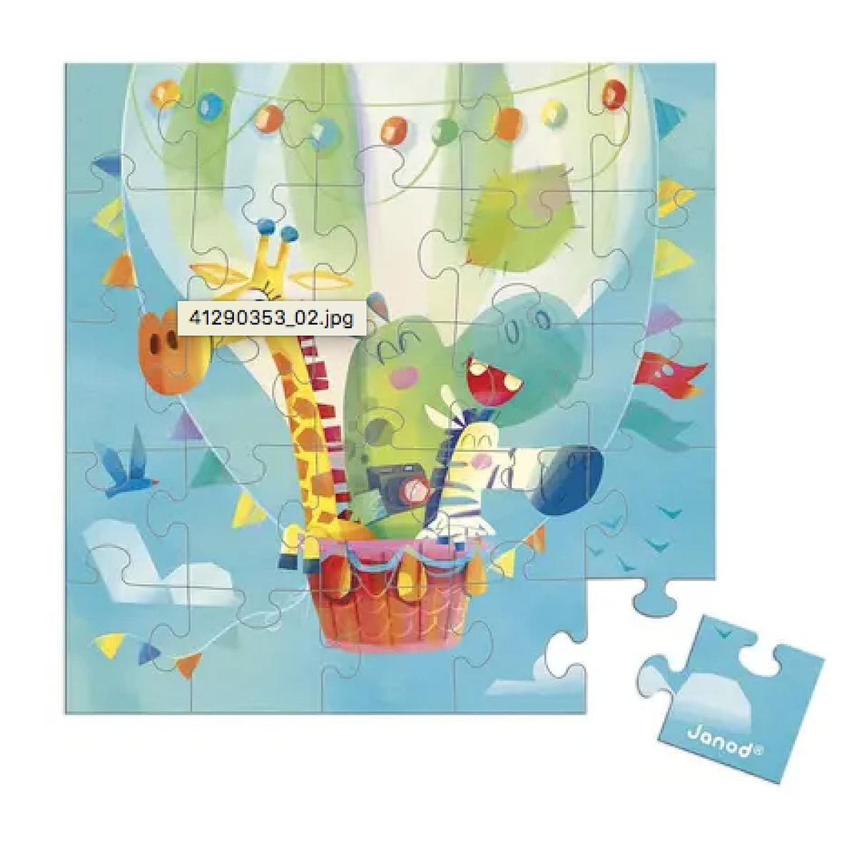 Juratoys-Janod Carte Cadeau Puzzle 25 Pieces Mongolfiere