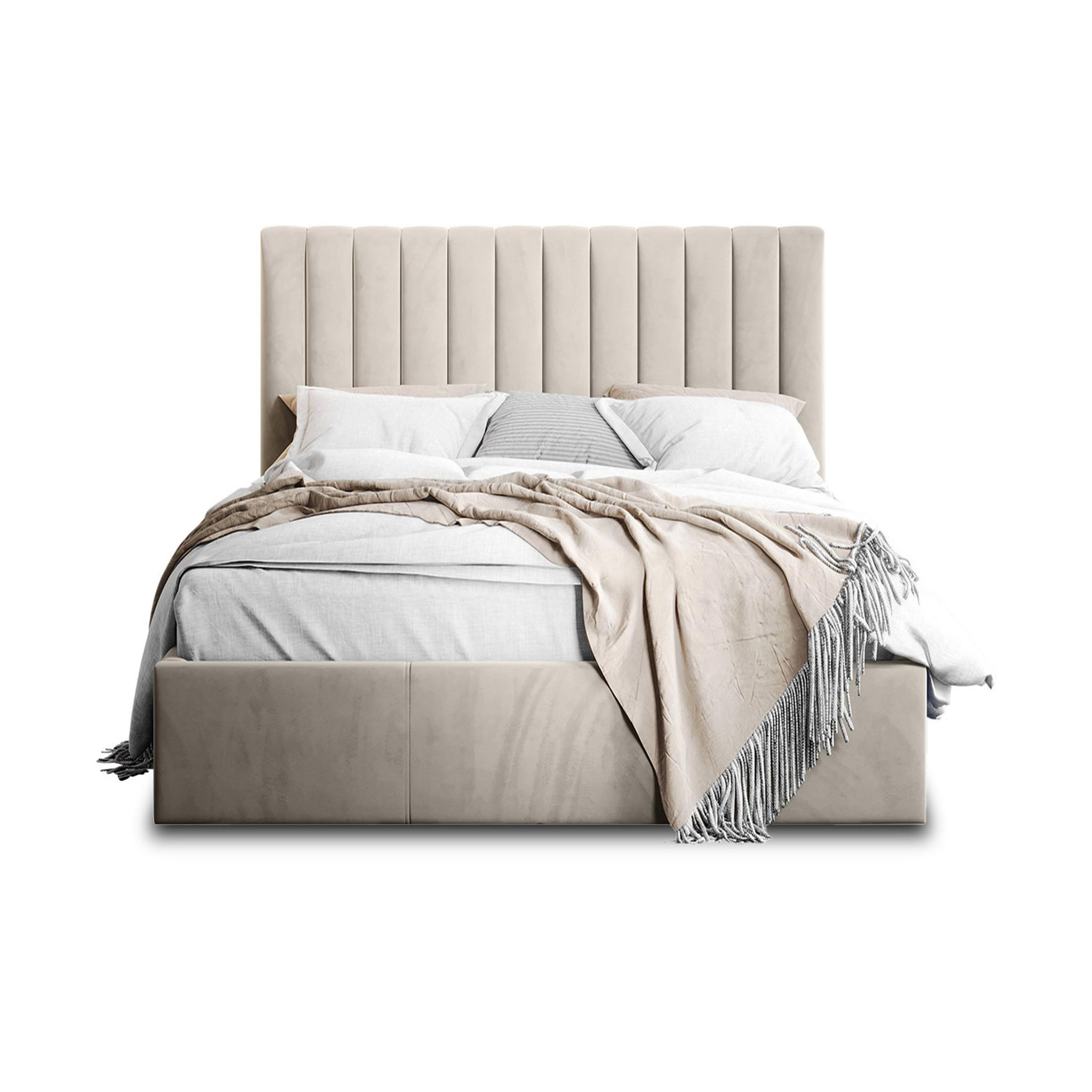 Voir la diapositive 1 : BEST MOBILIER Rosario - lit coffre - 160x200 - sommier inclus - en velours