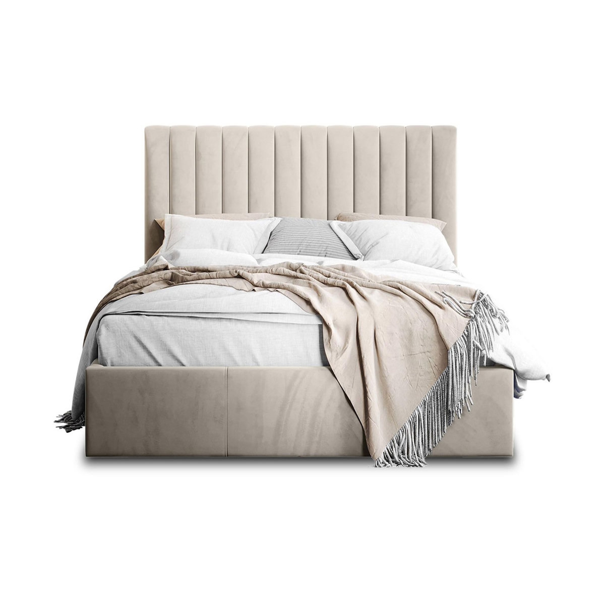 BEST MOBILIER Rosario - lit coffre - 160x200 - sommier inclus - en velours