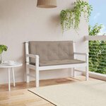 VIDAXL Coussin de banc de jardin taupe 120x(50+50)x7 cm tissu oxford