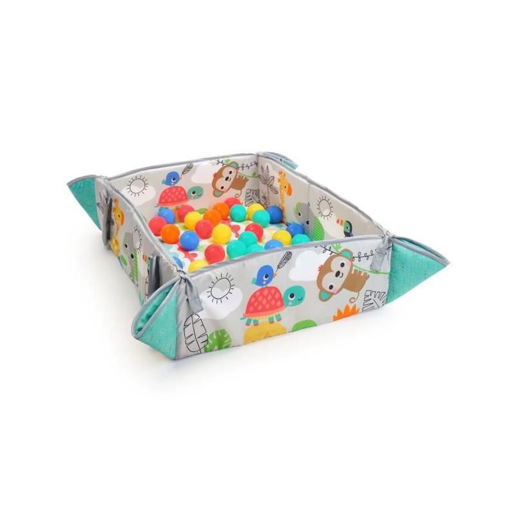 Voir la diapositive 4 : Bright Starts BRIGHT STARTS Tapis deveil 5 en 1  - your way ball playTM activity gym + ball pit - Totally tropical