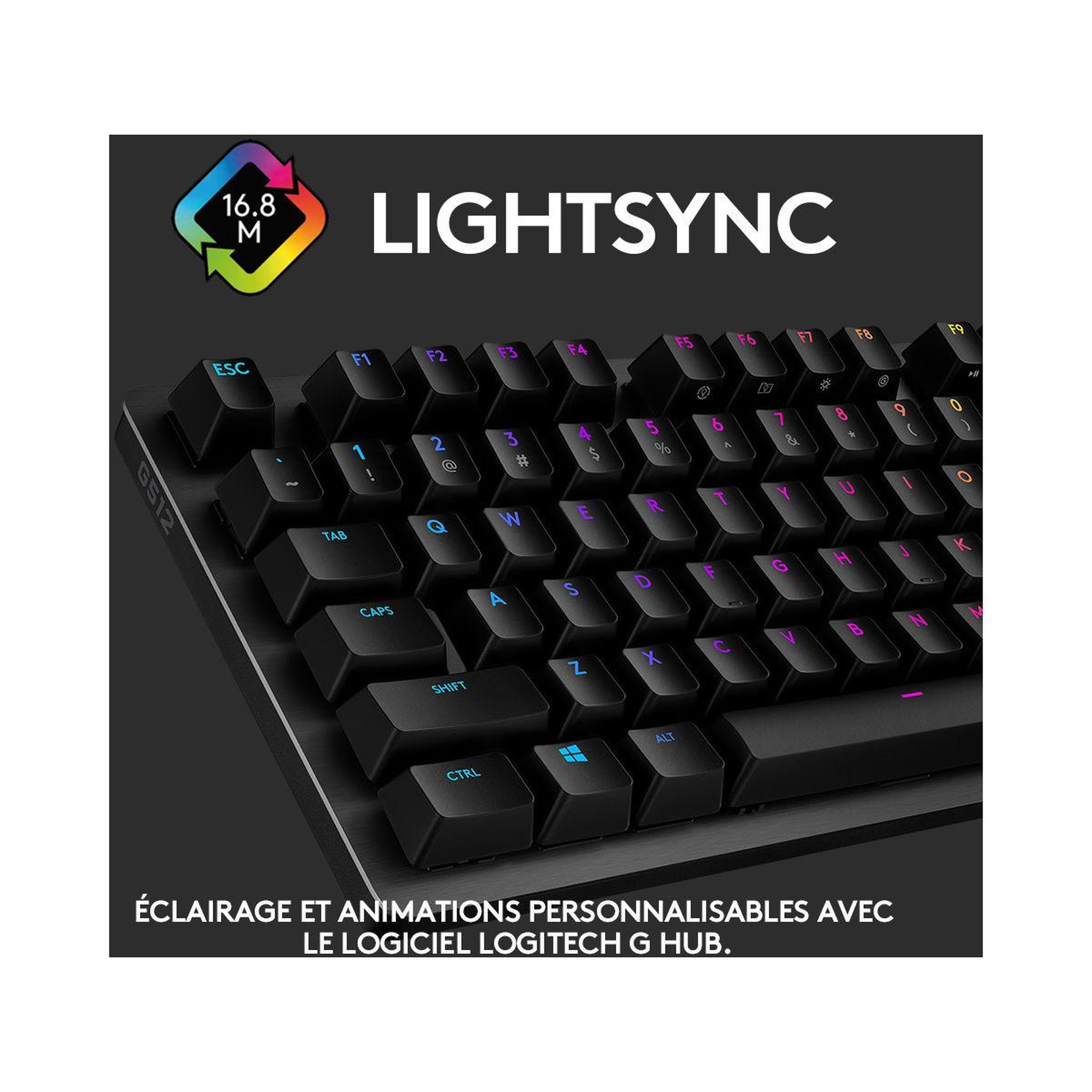 Voir la diapositive 3 : Logitech Clavier gamer g512 carbon gx blue