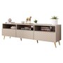 Voir la diapositive 2 : BEST MOBILIER Sorolla - meuble tv - 3 tiroirs et 3 niches - 195 cm