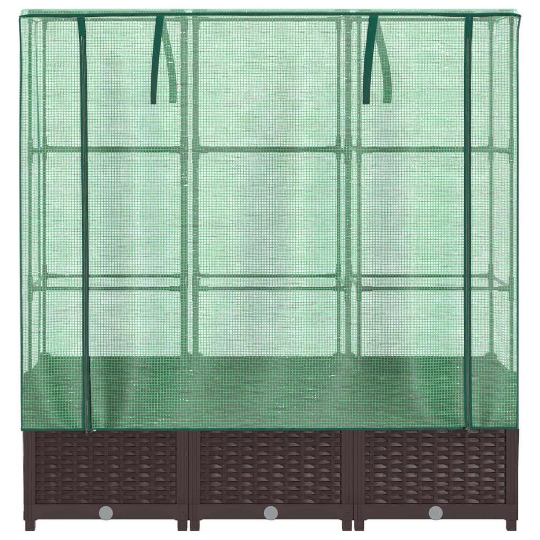 Voir la diapositive 4 : VIDAXL Jardiniere surelevee avec housse aspect rotin 120x40x138 cm