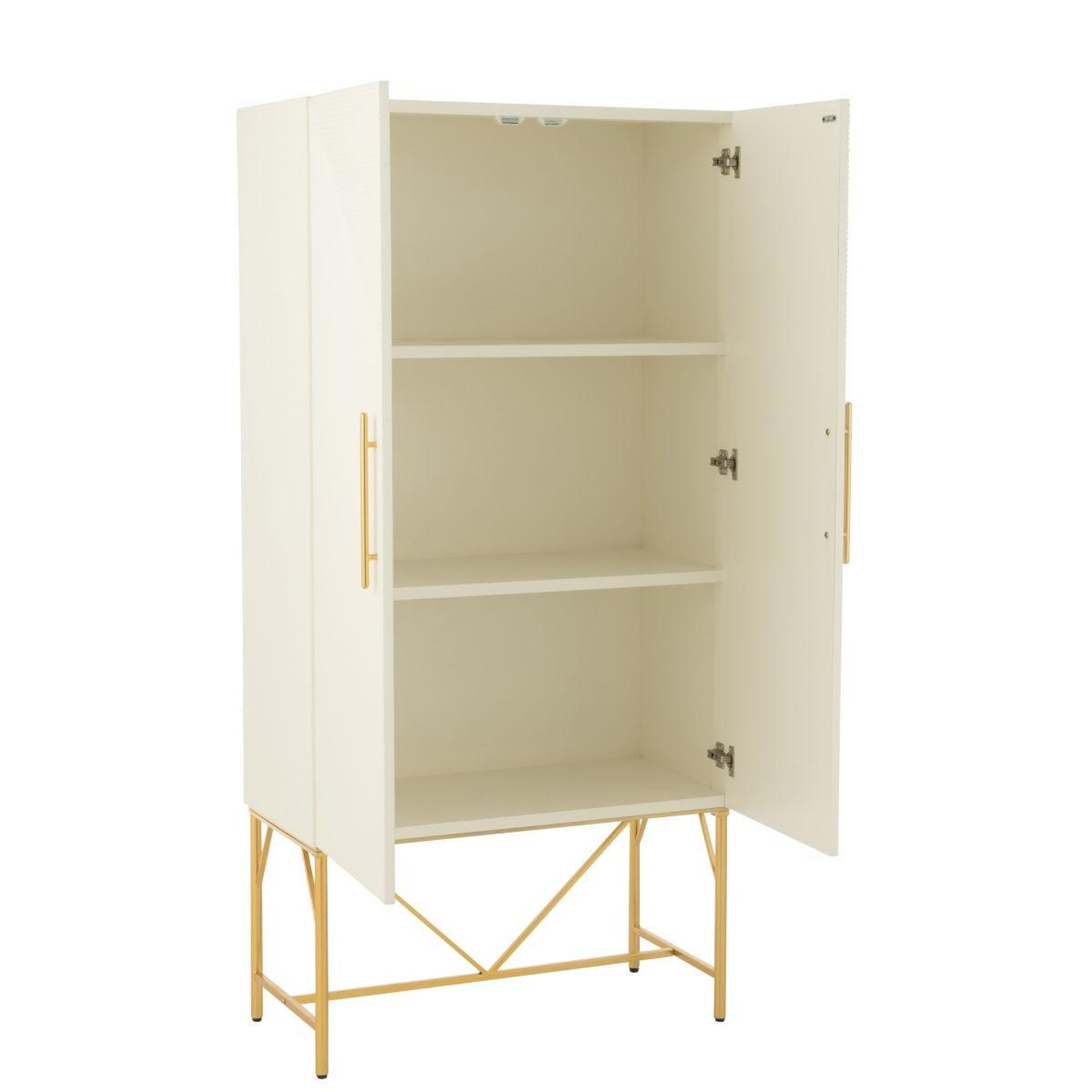 Voir la diapositive 5 : J-LINE Armoire design 2 portes  blaine  90cm blanc