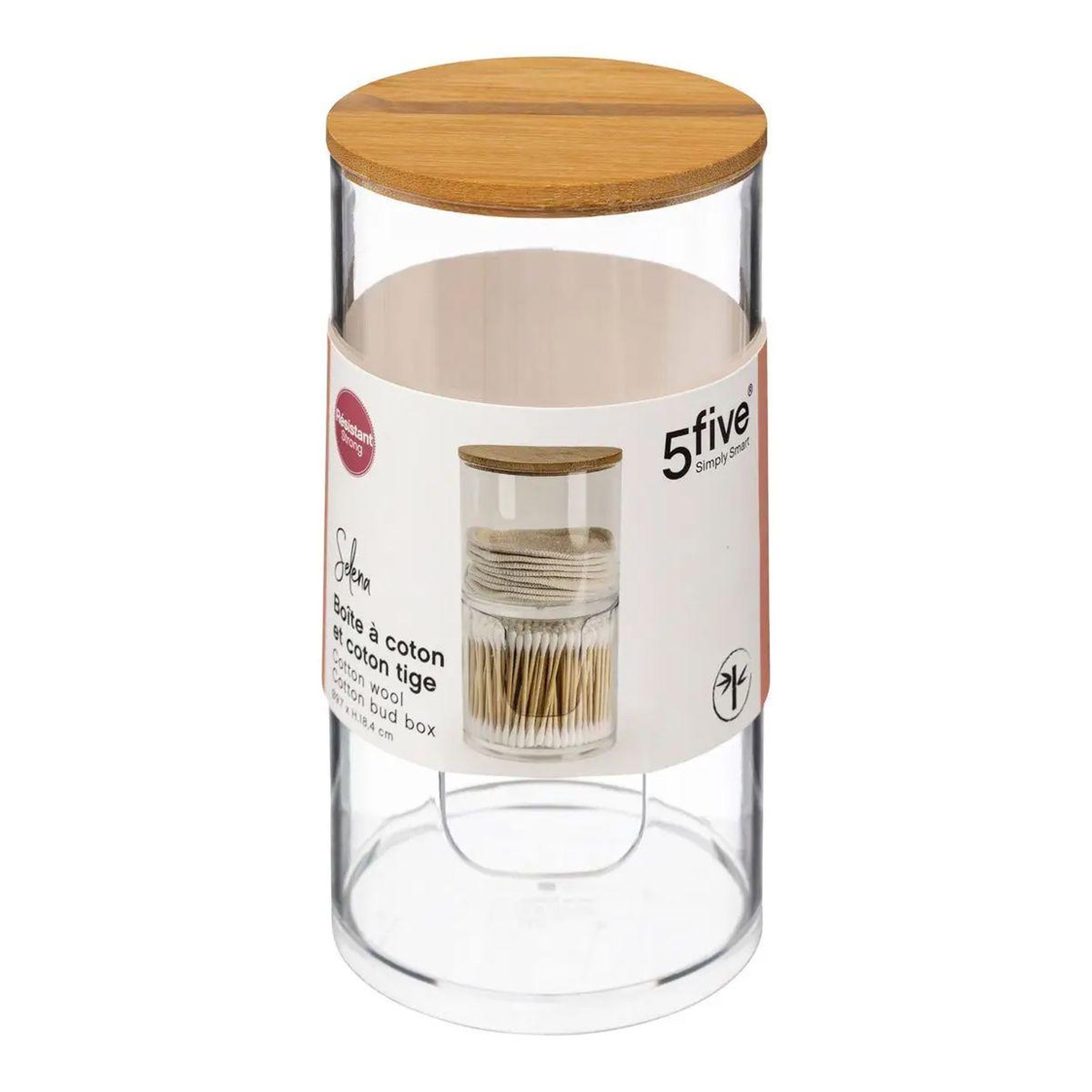Voir la diapositive 4 : FIVE Double Distributeur Coton  Selena  18cm Transparent
