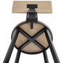 Voir la diapositive 4 : tectake Lot de 2 tabourets de bar avec grands dossiers confortables Bois clair industriel, Chêne Sonoma