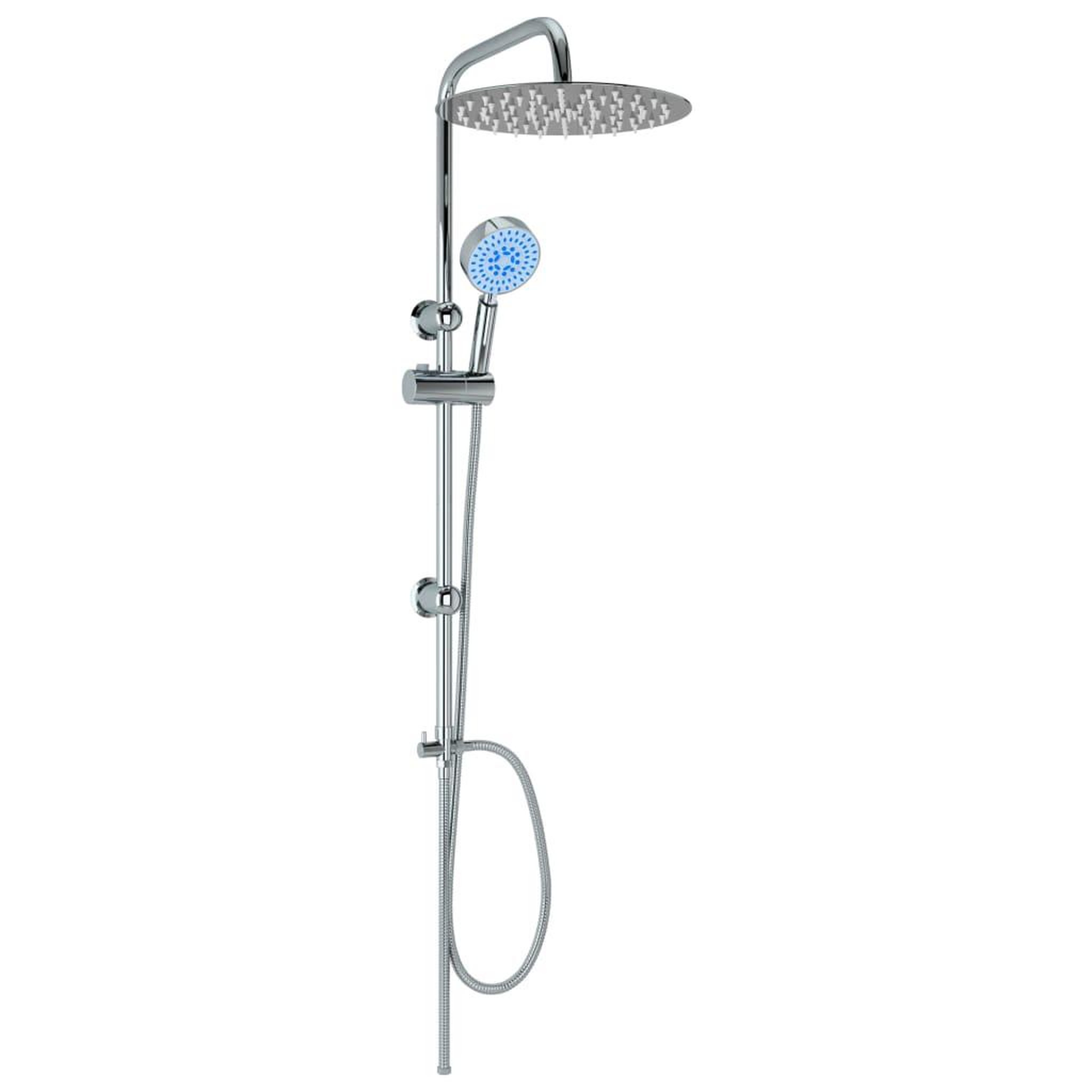 Voir la diapositive 3 : VIDAXL Ensemble de douche a deux tetes avec douchette acier inoxydable
